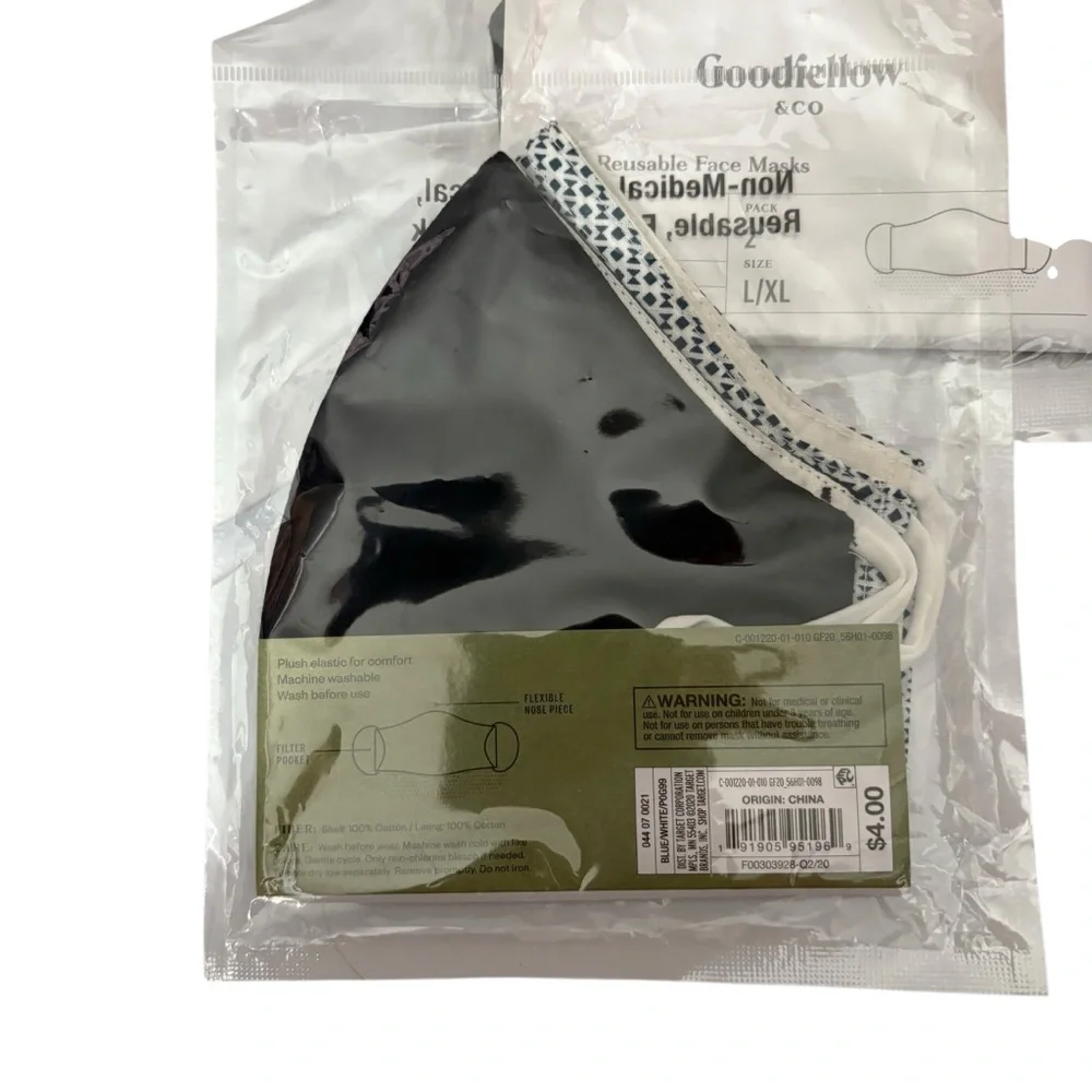 Goodfellow & Co. NWT L/XL 6 adult reusable face masks